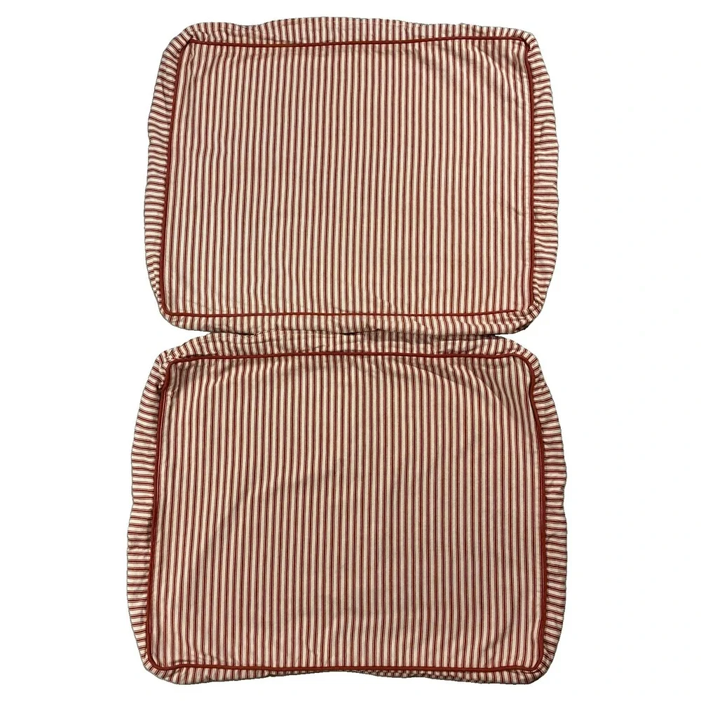 Restoration Hardware Cotton Pillow Cushion Covers Red White Modern Farmhouse